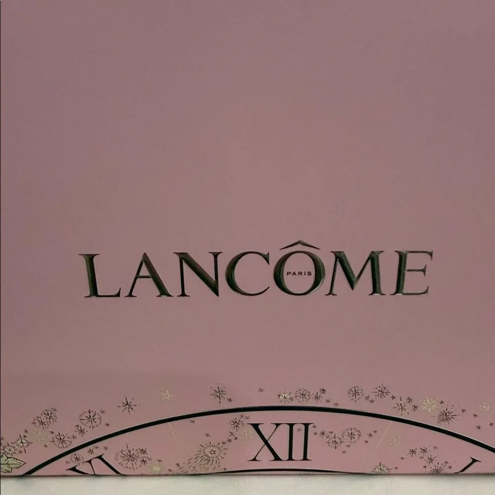 Lancome Metallic Pink Gold Makeup Cosmetic Travel Storage Bag With Handle New